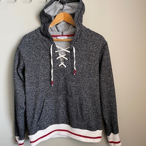mySTYLE Men's Gray Pullover Hoodie Sweatshirt Size‎ Small - Picture 1 of 11